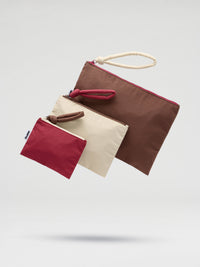 Brown + Sand + Cherry red